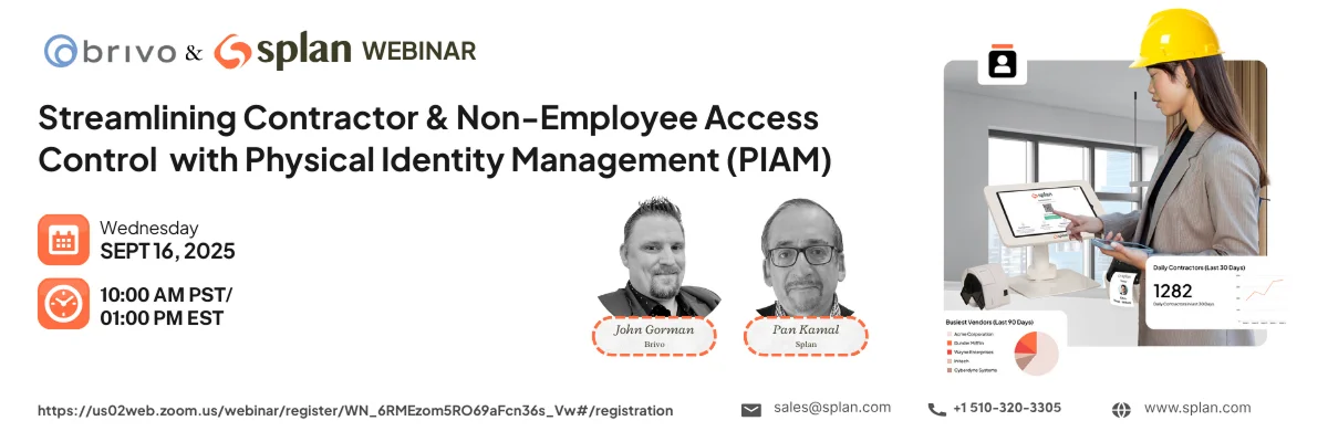 Contractor access management webinar with Brivo and Splan