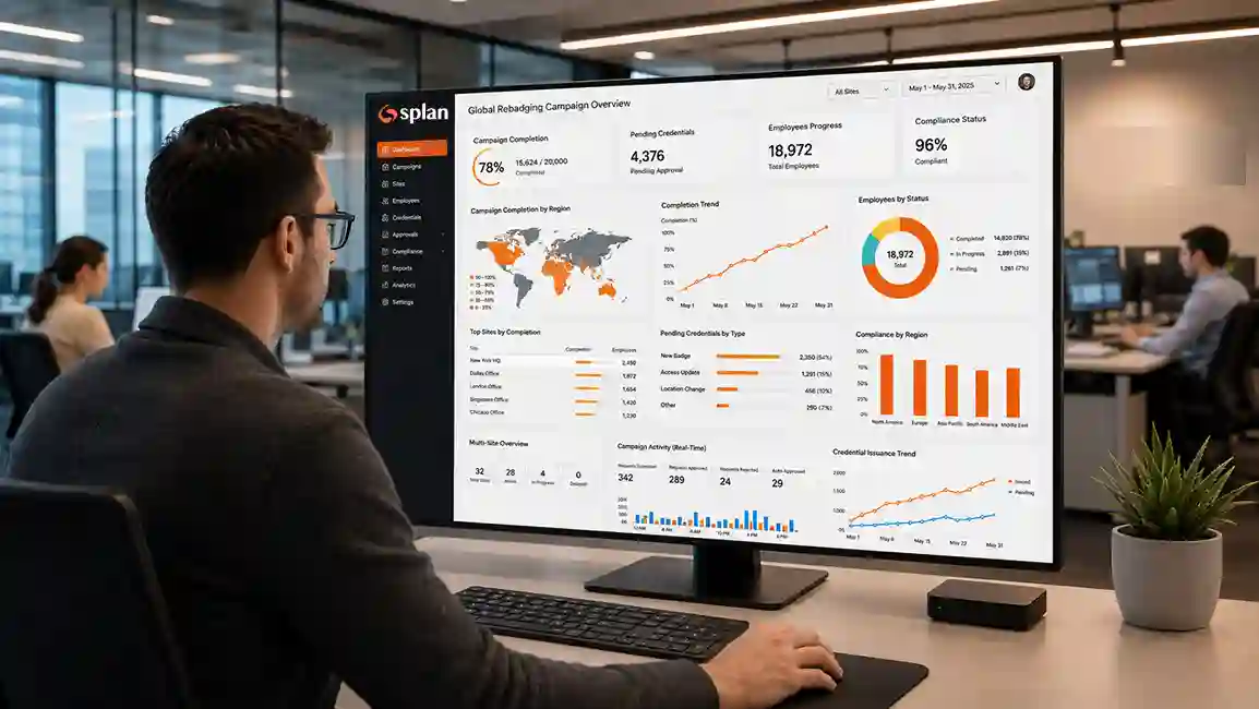Splan ReBadge global rebadging campaign dashboard