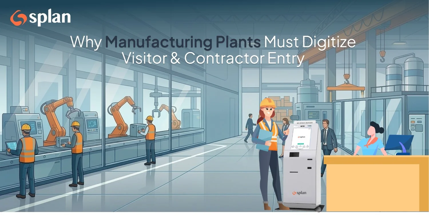 Digital visitor and contractor entry management for manufacturing